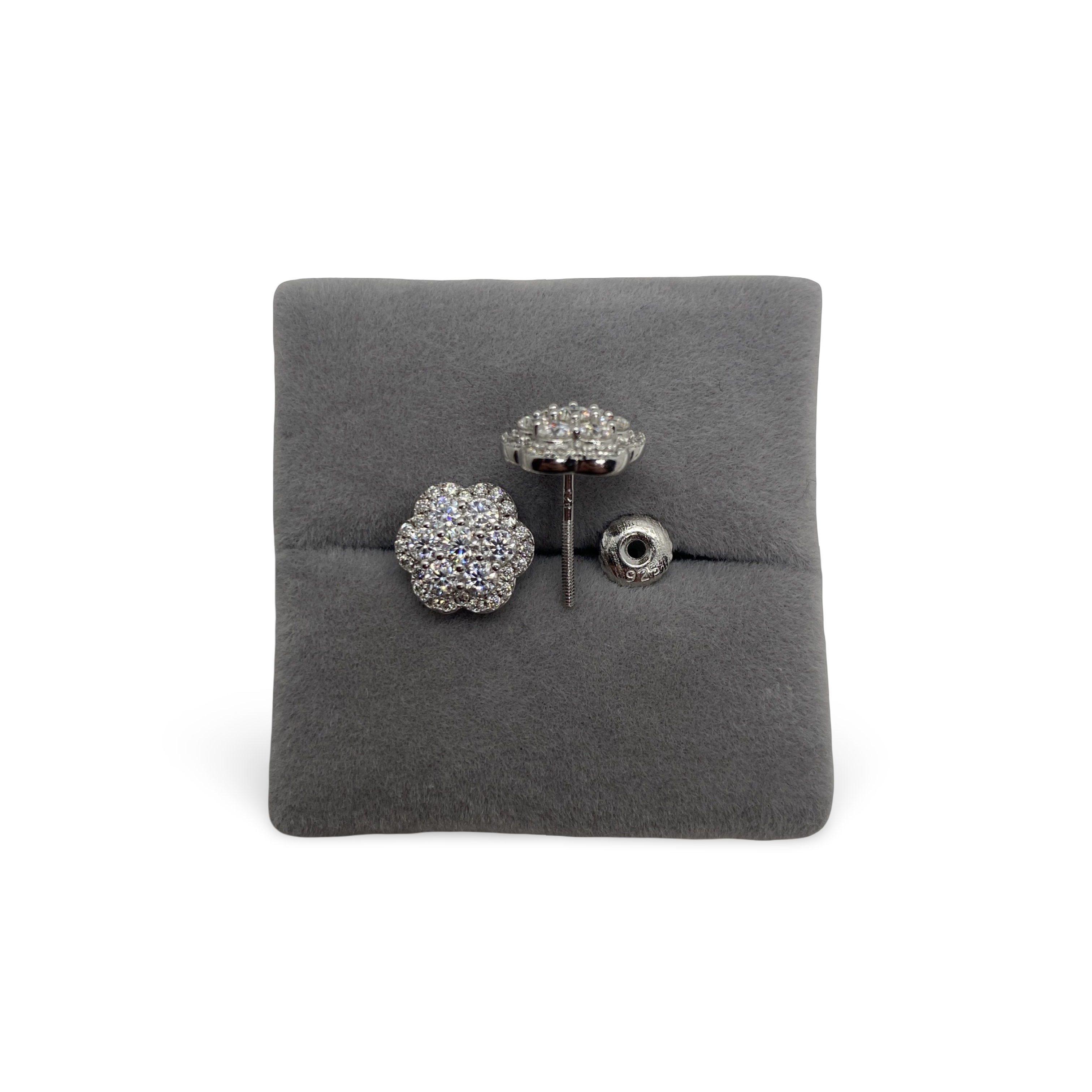 8mm Silver Poppy (Earring Set)